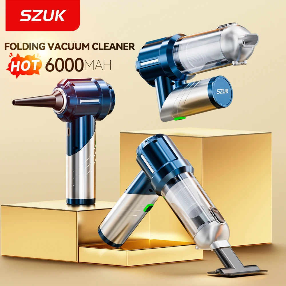 SZUK Car Vacuum Cleaner Portable Handheld Mini Vacuum Cleaner Foldable Strong Suction Powerful Wireless Cleaner Cleaning Machine
