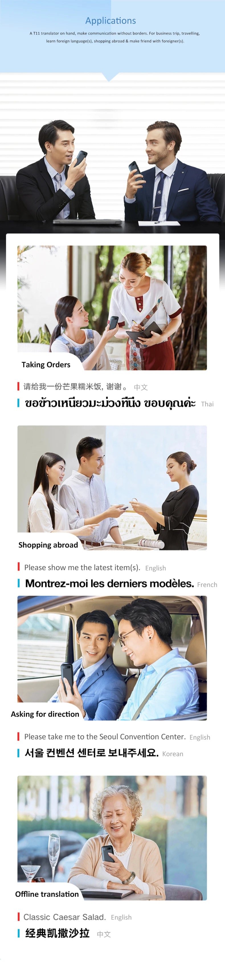 T11 Portable Audio Translator 138 Language Smart Translator Offline In Real Time Smart Voice AI Voice Photo Translator T10Pro