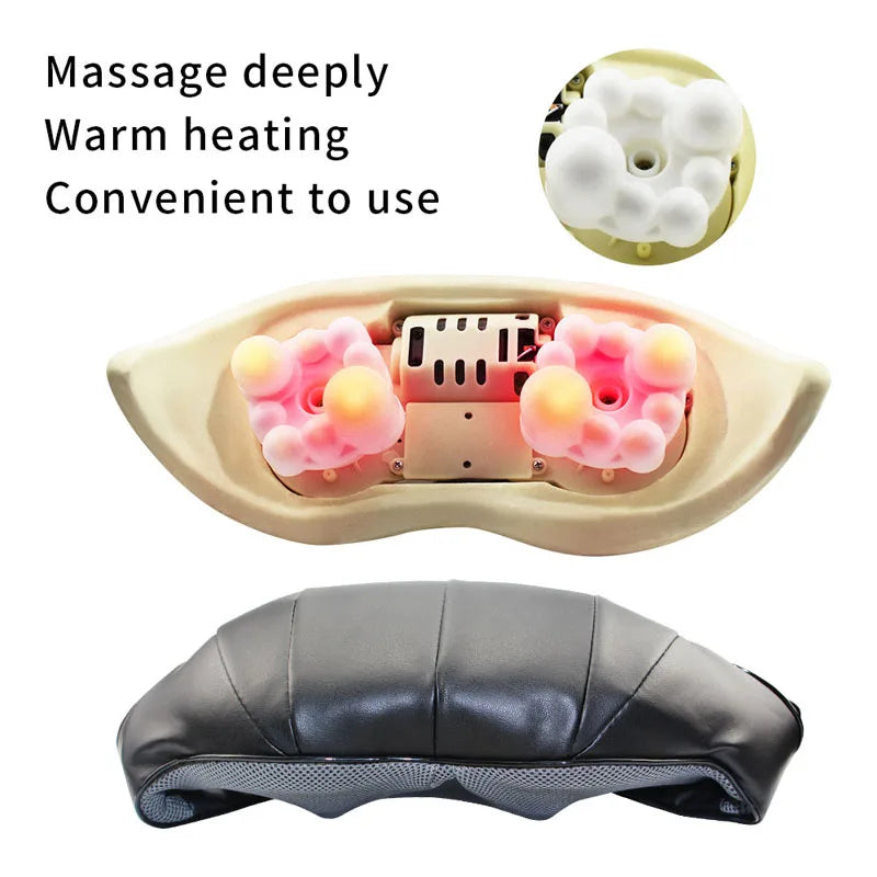 Home Car Electrical Body Neck Massager Back Relaxation Massagem U Shape Shoulder Shiatsu Infrared heated 3D Kneading Shawl belt