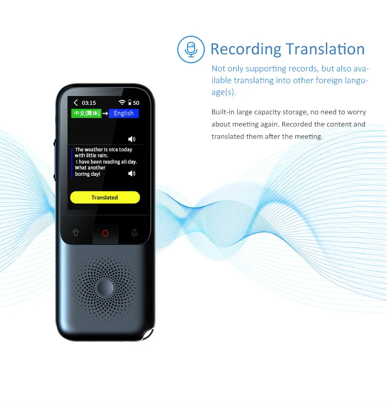 T11 Portable Audio Translator 138 Language Smart Translator Offline In Real Time Smart Voice AI Voice Photo Translator T10Pro