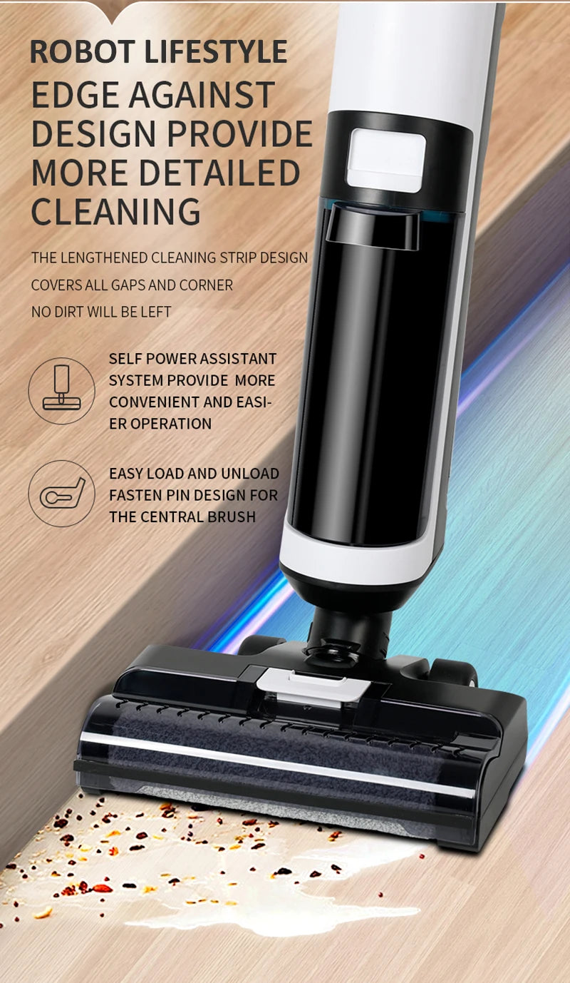 Wet Dry Vacuum Cleaner Cordless handhed Cleaning Robot Wireless RL8Pro Voice Assistant Low Noise 14000Pa Suction Battery 4000mAh