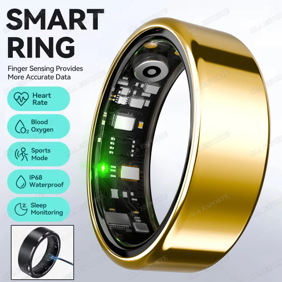 For  Smart Ring Men Women Bluetooth Monitor Blood HeartRate Blood Oxygen Monitor Smartring MultiSport 5ATM Waterproof 2025
