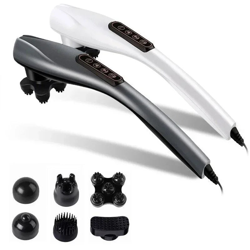 2025 NEW Electric Handheld Dolphin Massage Stick Shoulder Neck Tapping Cervical Spine Waist Legs Whole Body Meridian Relaxation