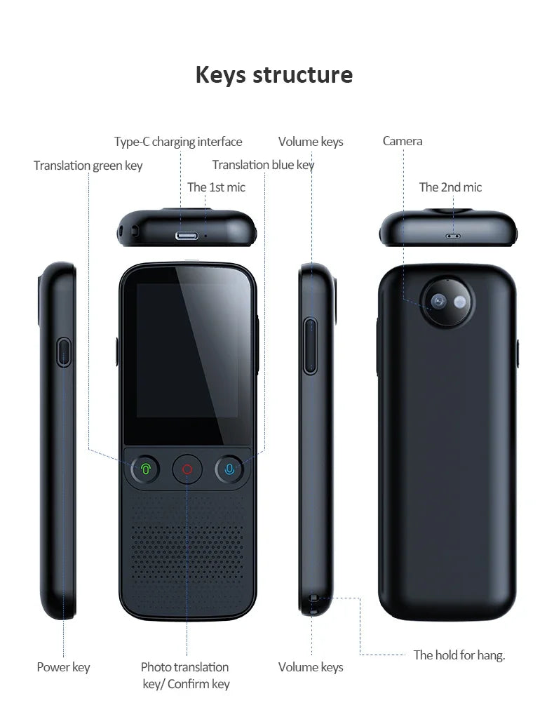 T11 Portable Audio Translator 138 Language Smart Translator Offline In Real Time Smart Voice AI Voice Photo Translator T10Pro