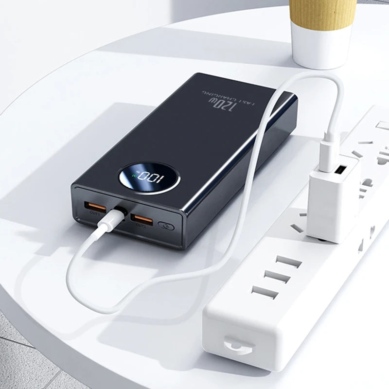 Xiaomi 120W 200000mAh Capacity Power Bank Large Capacity Super Fast Charging Portable Powerbank with 4 Wires for iPhone Huawei