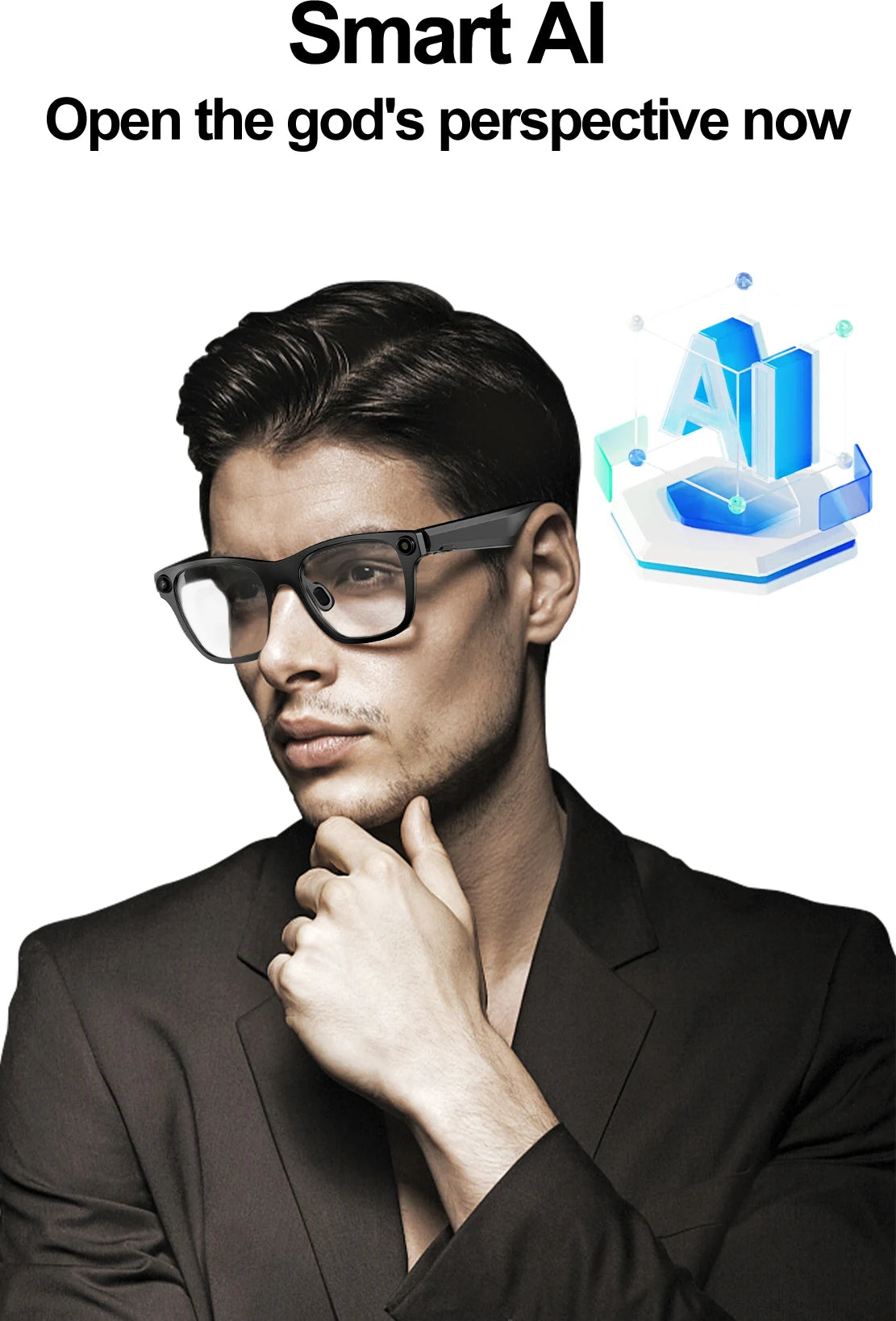 New OTA Upgrade Smart Glasses 1080P HD Camera Video Record AI Chat GPT Function Q&A Translation Wireless Call Women Men Eyeglass