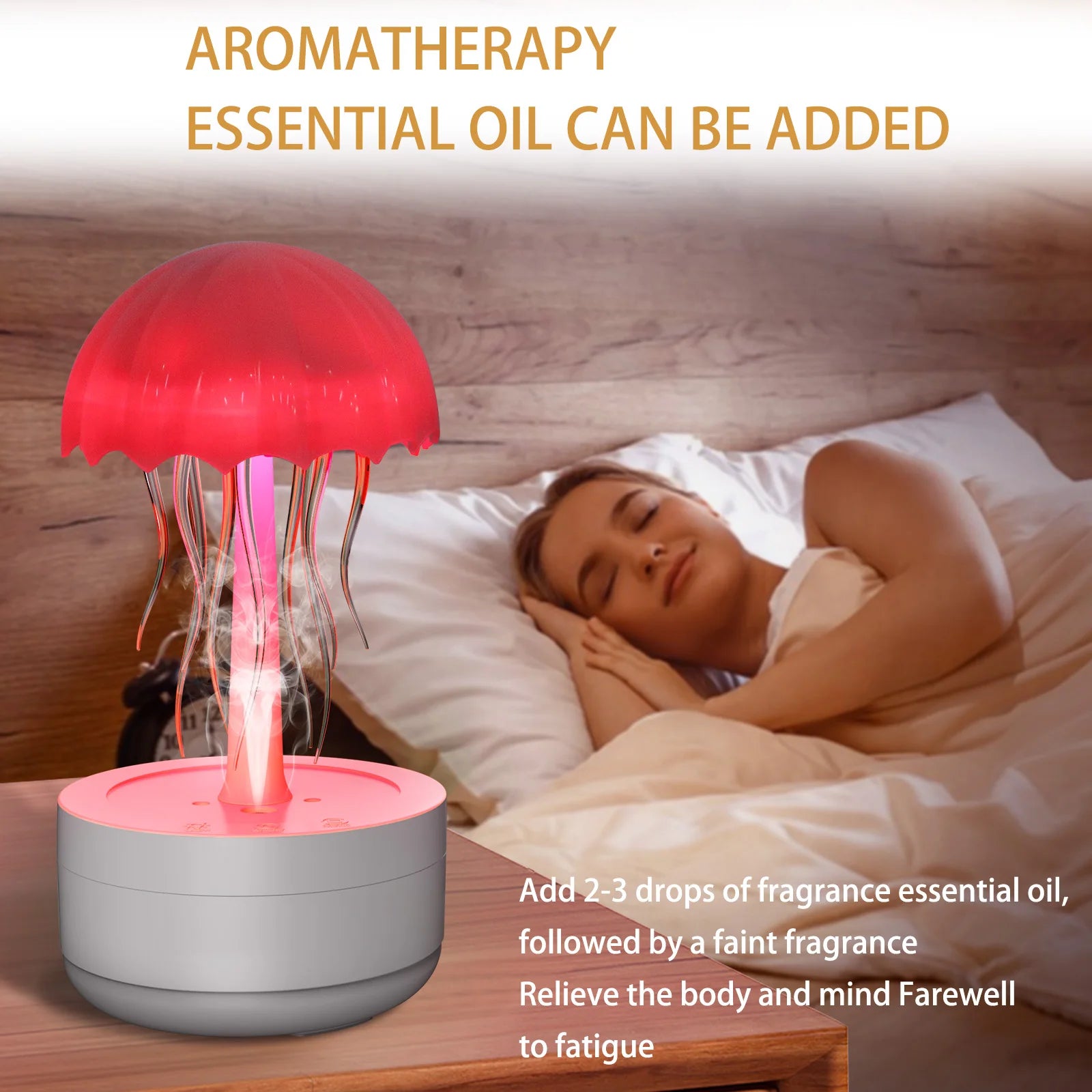 Jellyfish Cartoon Nihgt Light RGB Voice Control Jellyfish Bedside Lamp Type-C LED Night Lamp Upgraded Bluetooth Humidifier Model