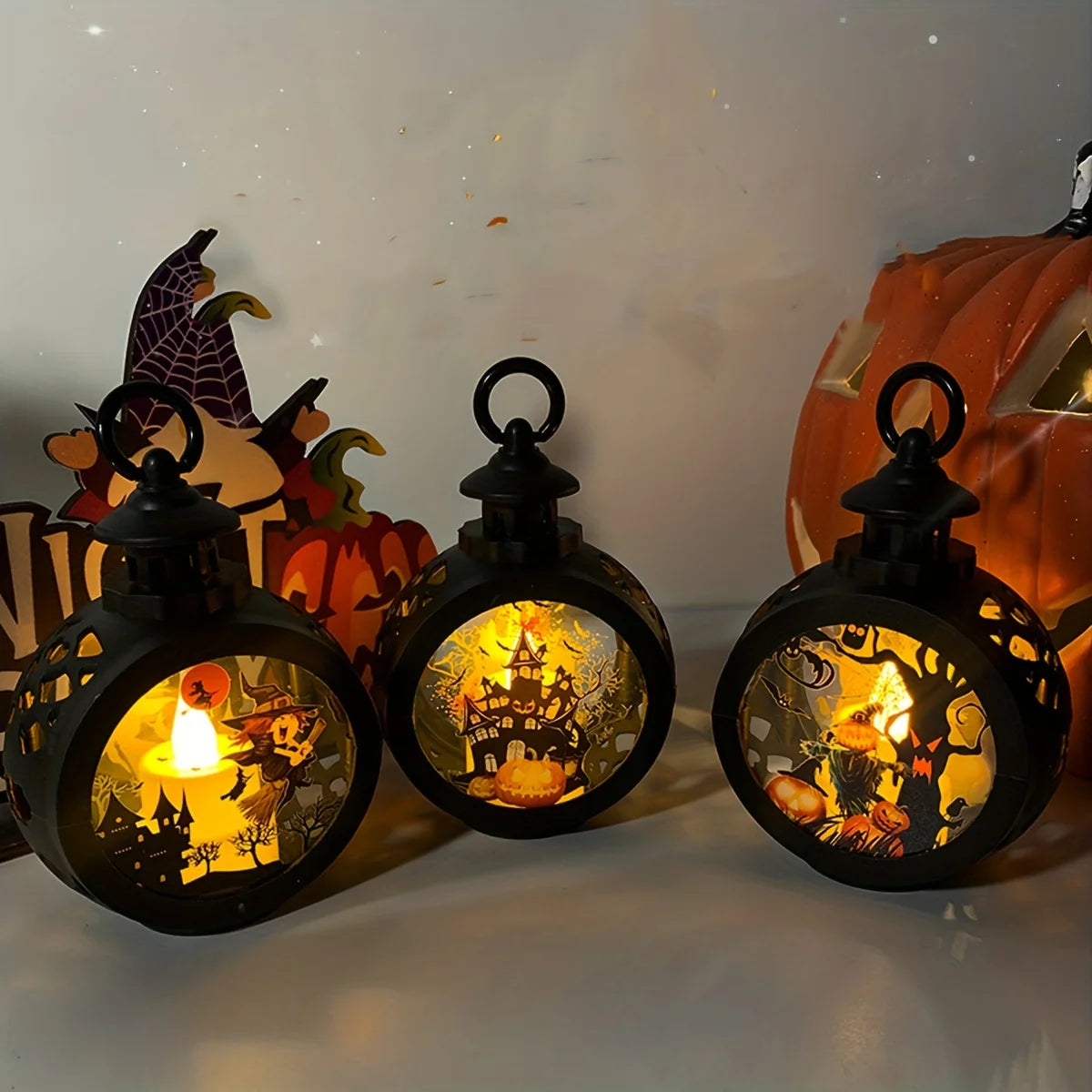 Halloween Oil Lamp,LED Electronic Wax Candle Light,Handheld Lantern,Party Atmosphere Props,Luminous Ornaments