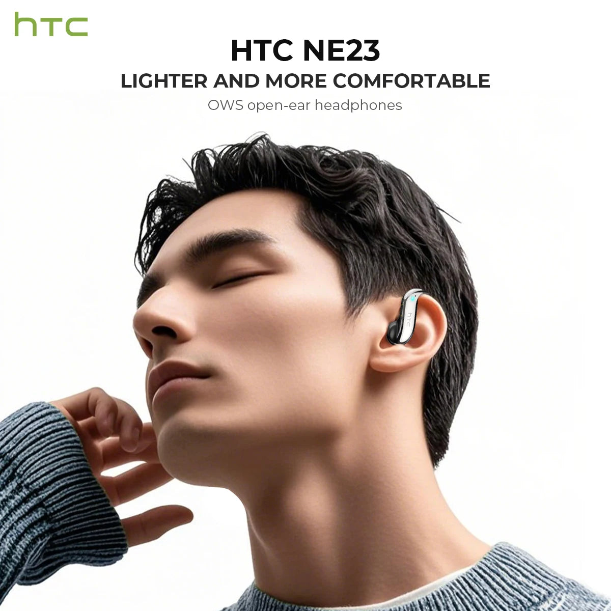 Translator HTC NE23 OWS Wireless Headphones 6.0 Translation Earphones Dual Noise Reduction Calls IP55 Professional Protection