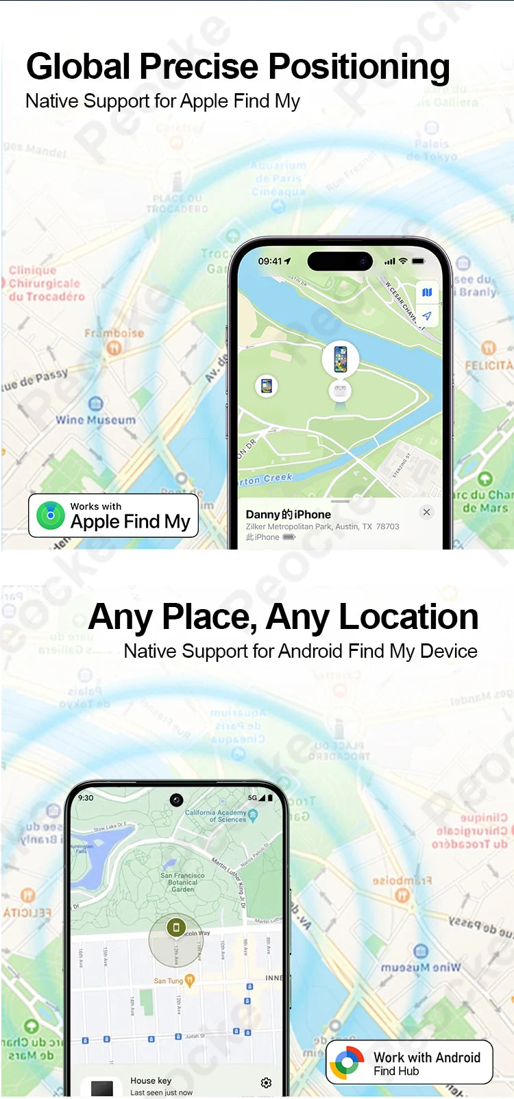 Wallet Anti-loss Card Location Tracking GPS Smart Tag for Android Key Luggage Finder With iPhone Find My App Bluetooth Device