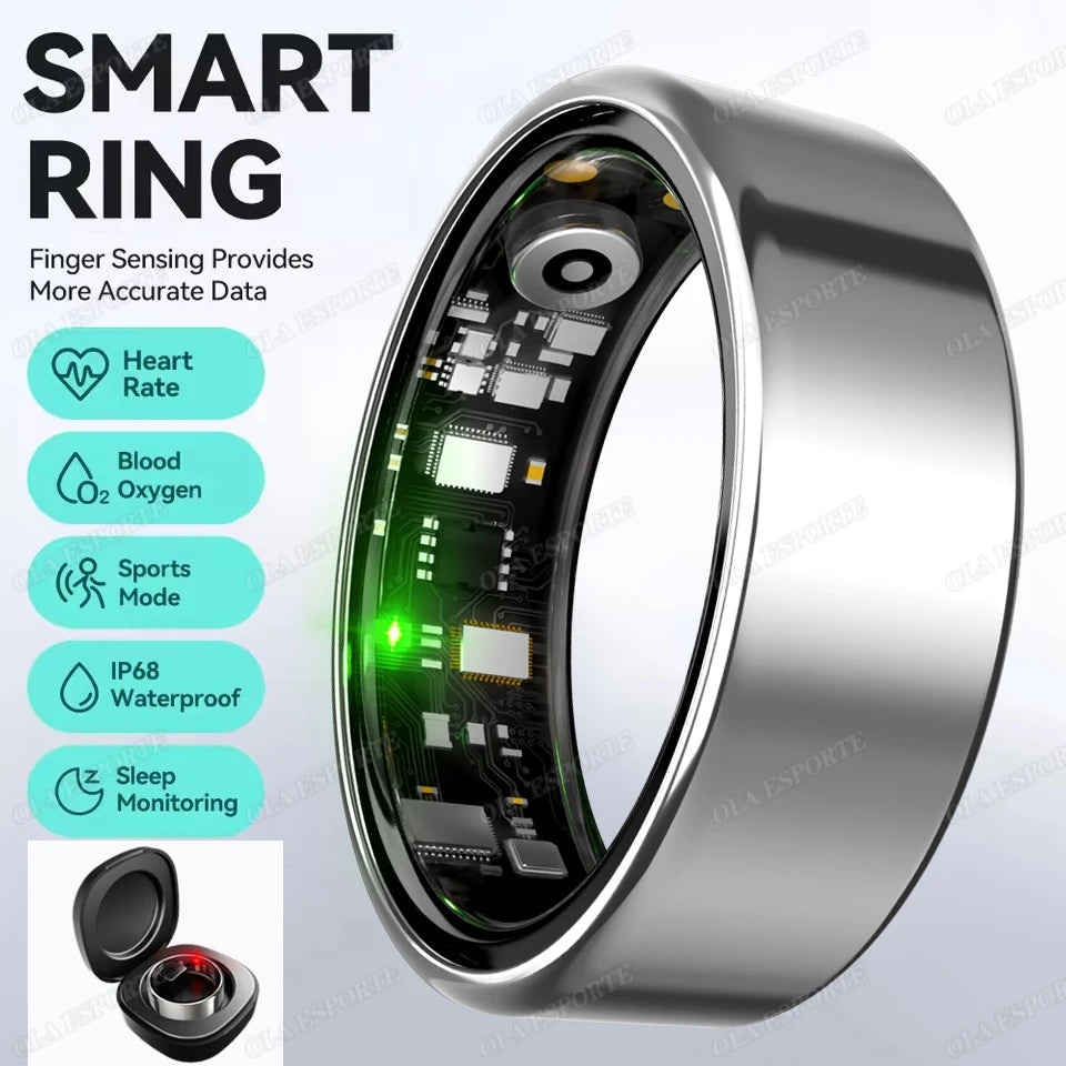 For  Smart Ring Men Women Bluetooth Monitor Blood HeartRate Blood Oxygen Monitor Smartring MultiSport 5ATM Waterproof 2025