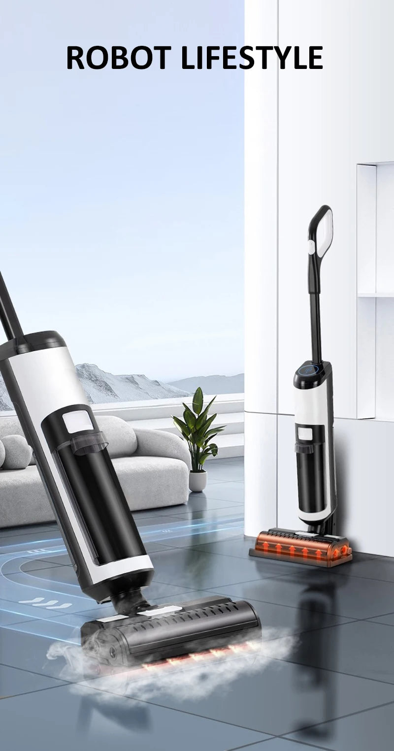Cordless Handheld Vacuum Cleaner Wet Dry Cleaning Robot RL9Max 14000pa Super Strong Suction Self Heating Brush 4000mAh Battery