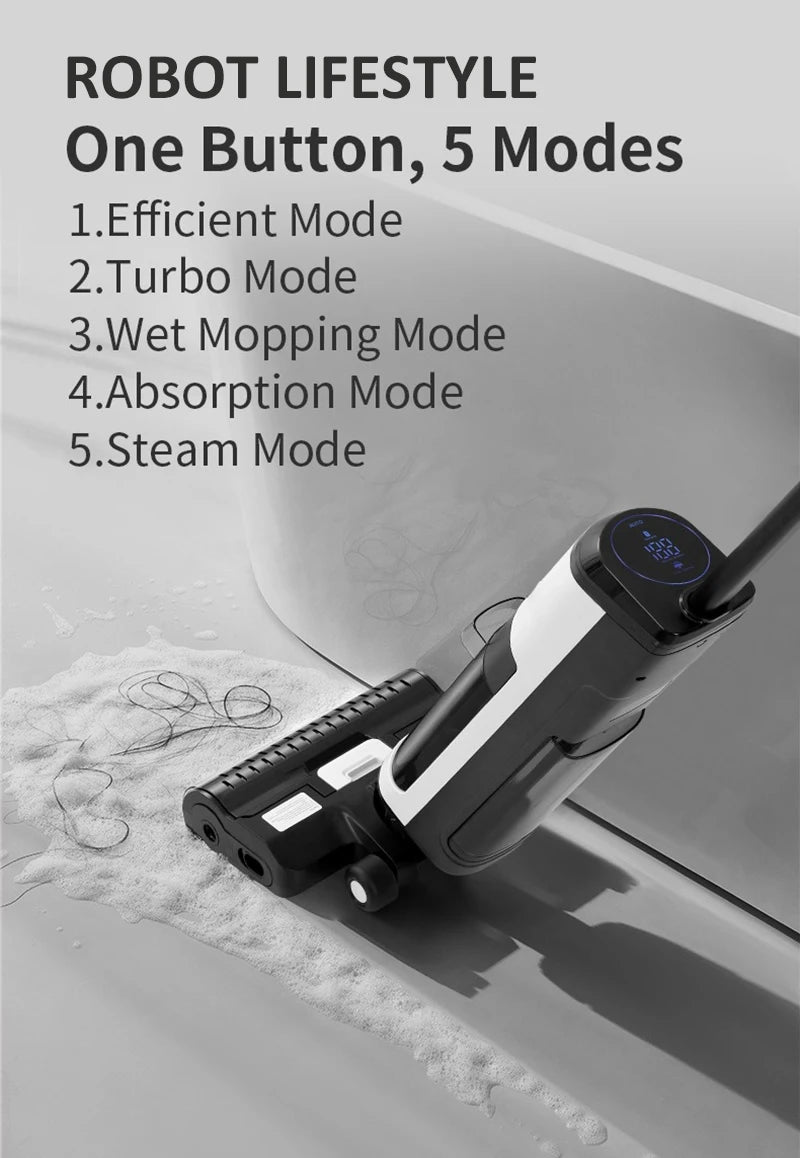 Cordless Handheld Vacuum Cleaner Wet Dry Cleaning Robot RL9Max 14000pa Super Strong Suction Self Heating Brush 4000mAh Battery