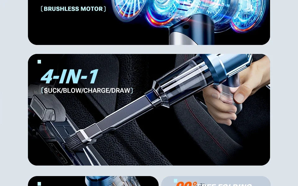 SZUK Car Vacuum Cleaner Portable Handheld Mini Vacuum Cleaner Foldable Strong Suction Powerful Wireless Cleaner Cleaning Machine