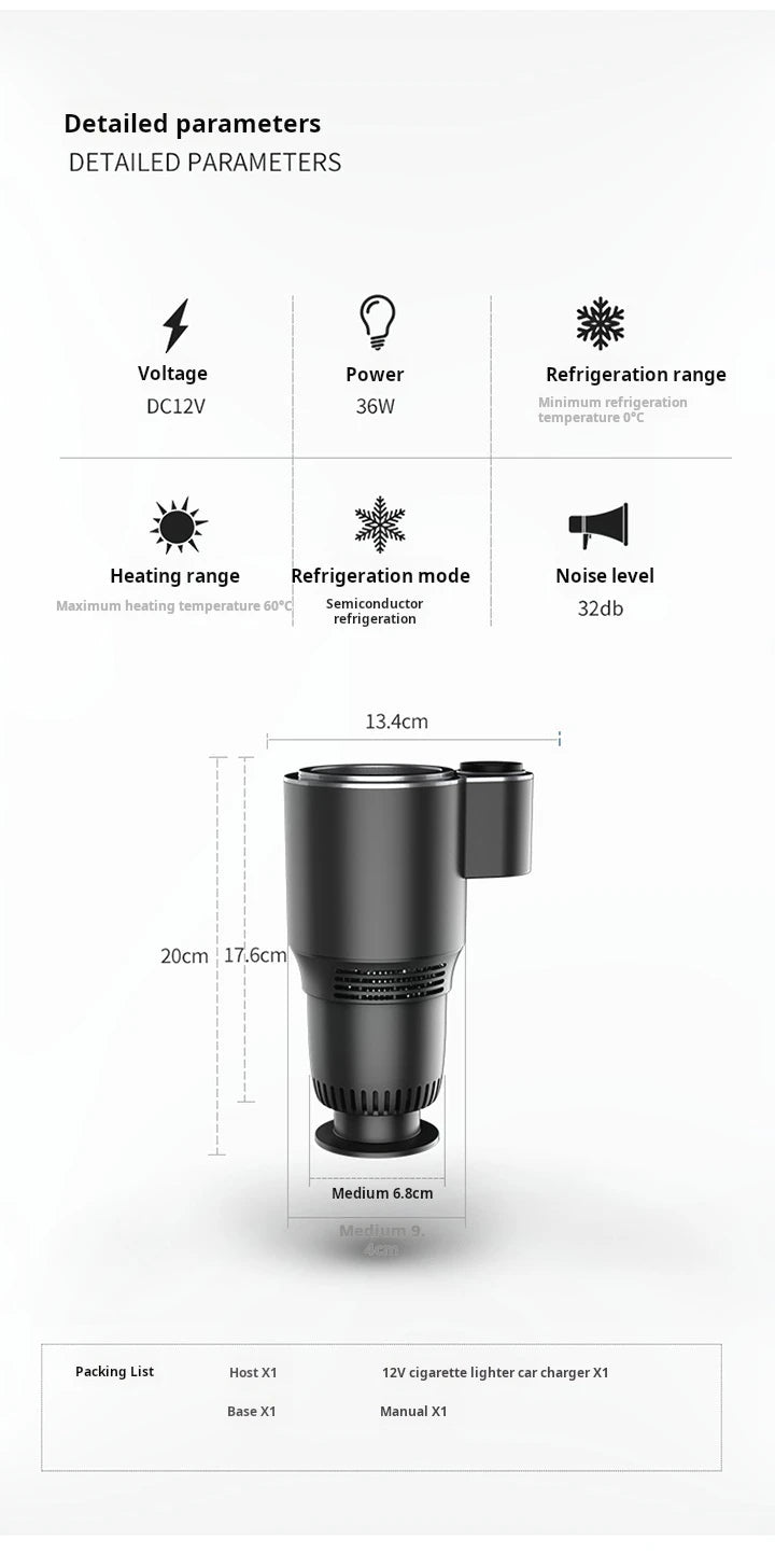 2 In 1 Car Cup Mug Holder DC 12V Warmer Smart Car Cup Car Heating Cooling Cup Touch Screen Office Cup Mug Holder for Home Travel