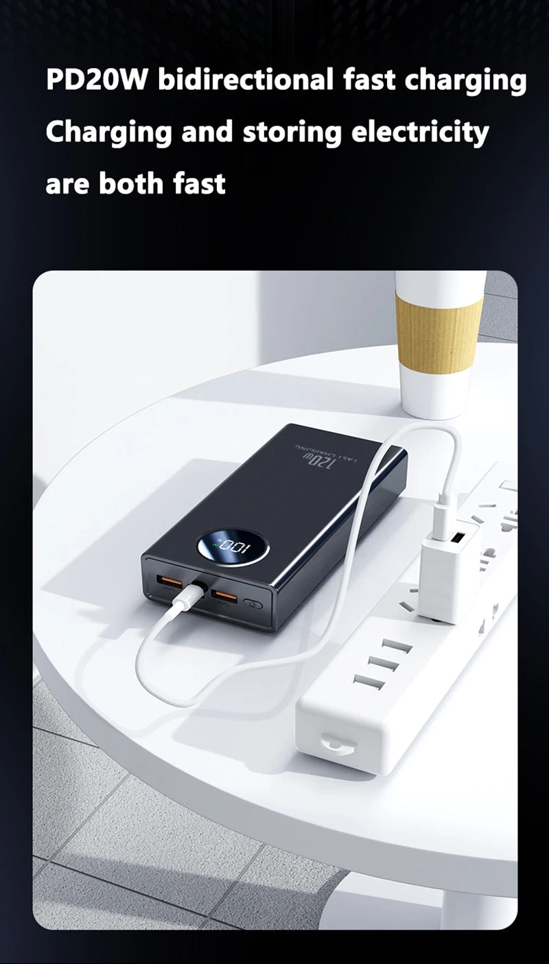 Xiaomi 120W 200000mAh Capacity Power Bank Large Capacity Super Fast Charging Portable Powerbank with 4 Wires for iPhone Huawei