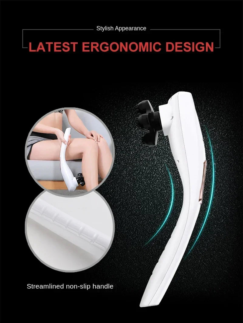 2025 NEW Electric Handheld Dolphin Massage Stick Shoulder Neck Tapping Cervical Spine Waist Legs Whole Body Meridian Relaxation