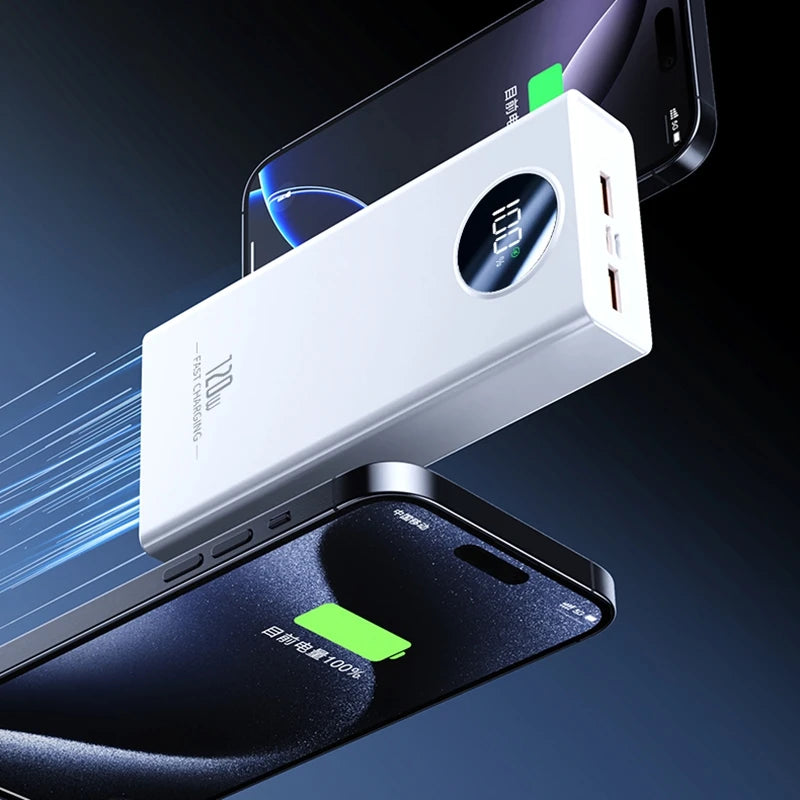 Xiaomi 120W 200000mAh Capacity Power Bank Large Capacity Super Fast Charging Portable Powerbank with 4 Wires for iPhone Huawei