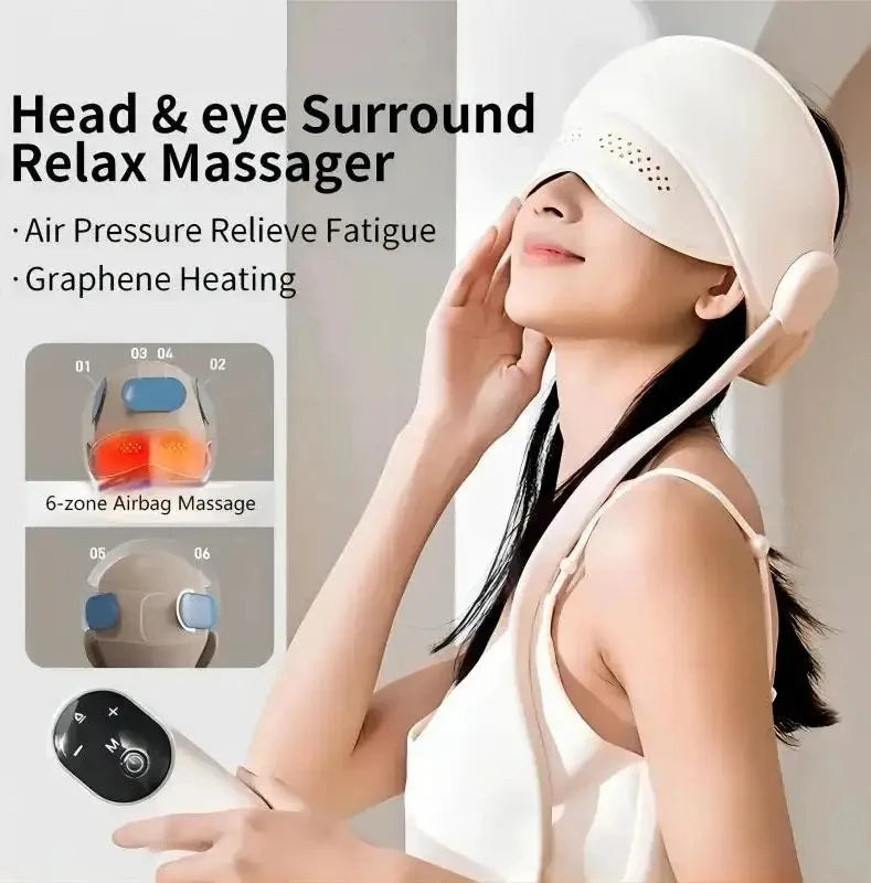 Graphene Heating Head Massager – Air Pressure & Eye Hot Compress for Relaxation & Better Sleep