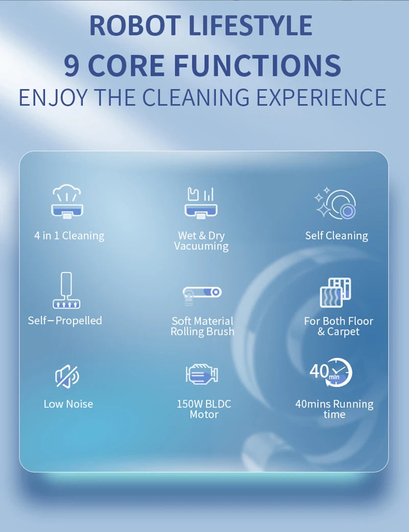 Cordless Handheld Vacuum Cleaner Wet Dry Cleaning Robot RL9Max 14000pa Super Strong Suction Self Heating Brush 4000mAh Battery