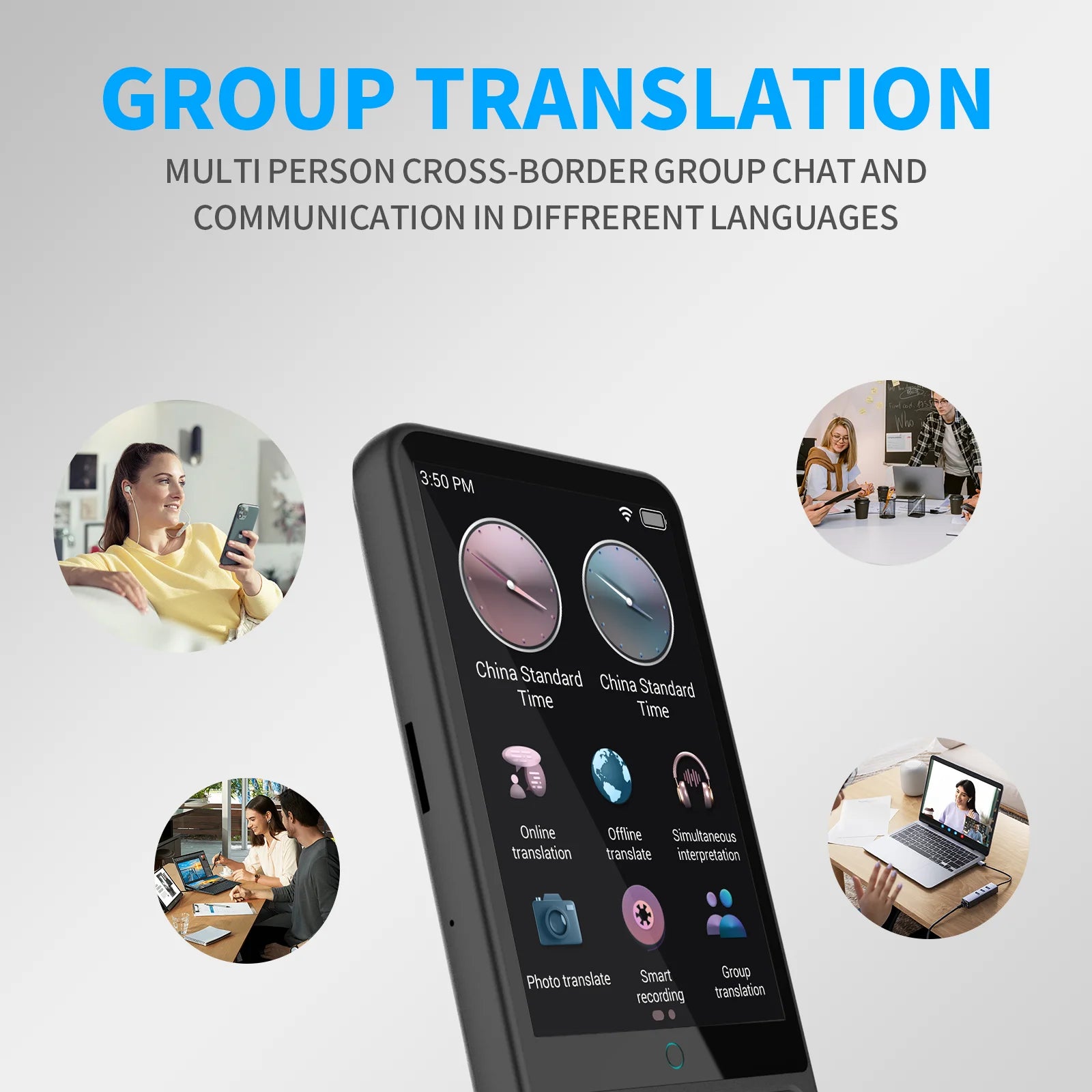 Language Translator Device AI Translation Support ChatGPT 138 Languages Translation Two Way Real Time Voice Translation with