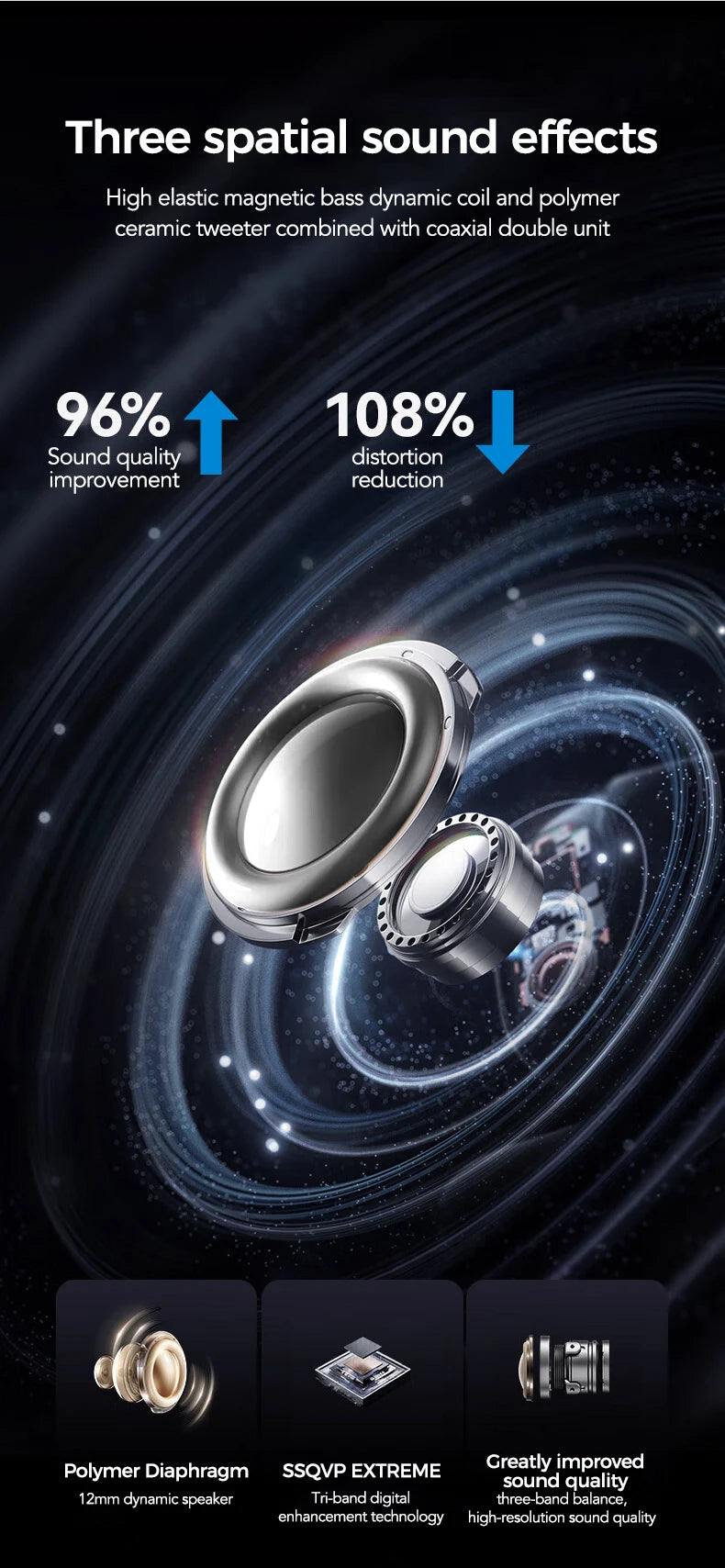 Translator HTC NE11 Bluetooth 6.0 OWS Wireless Headphones Translation Earphones Full-Color Touch Screen Ultra Long Battery Life