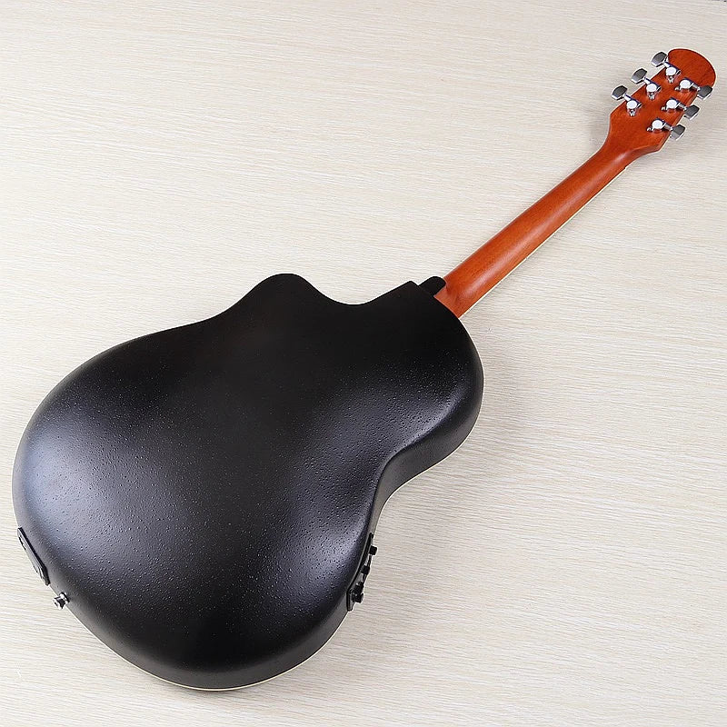 Electric Acoustic Guitar 6 Strings Round Back Ovation Model Brown 41 Inch Acoustic Guitar Cutaway Design Electric Folk Guitar