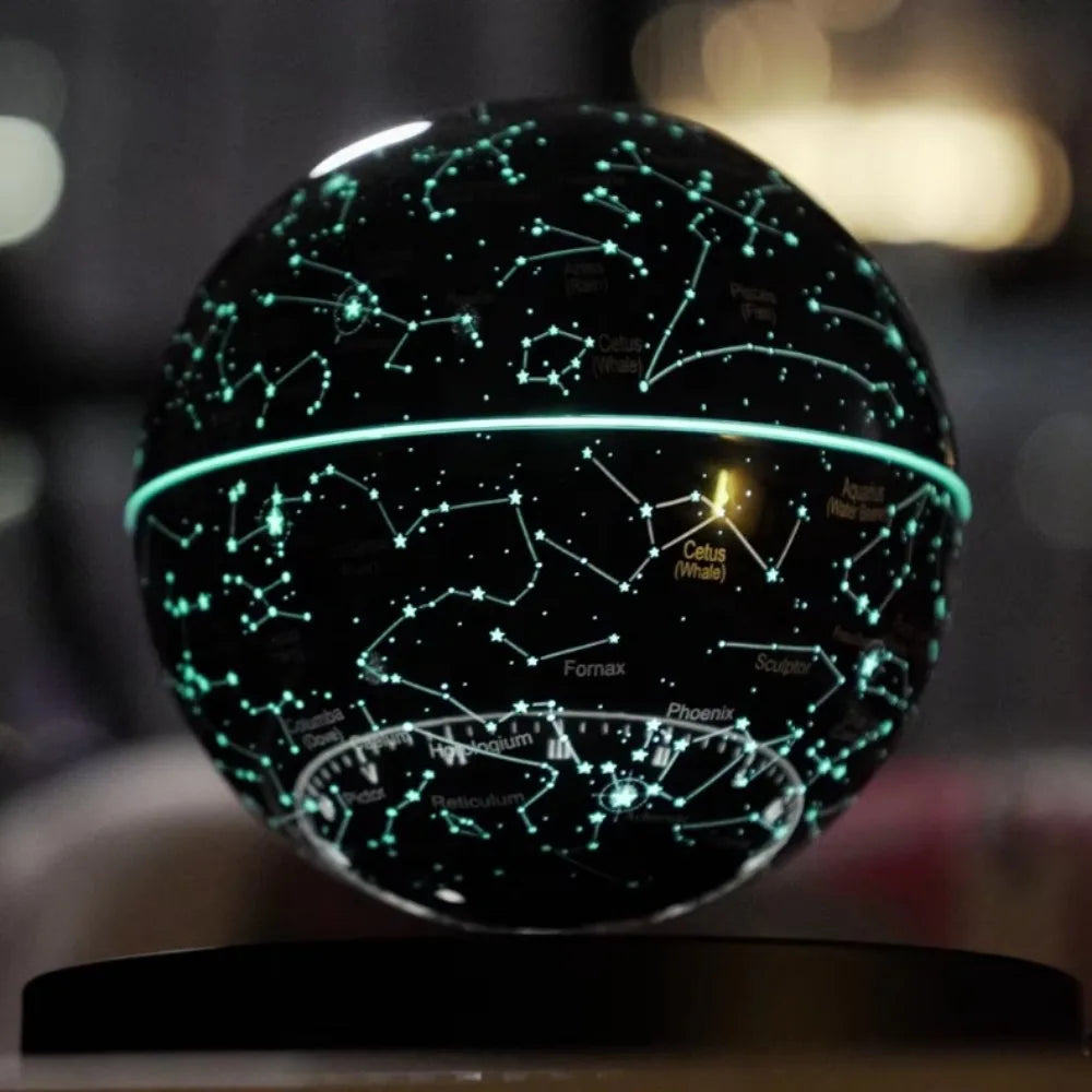 Magnetic Levitation LED Moon Lamp Auto-Rotating Globe Atmosphere Night Light for Bedroom Floating Home Office Decor Gift