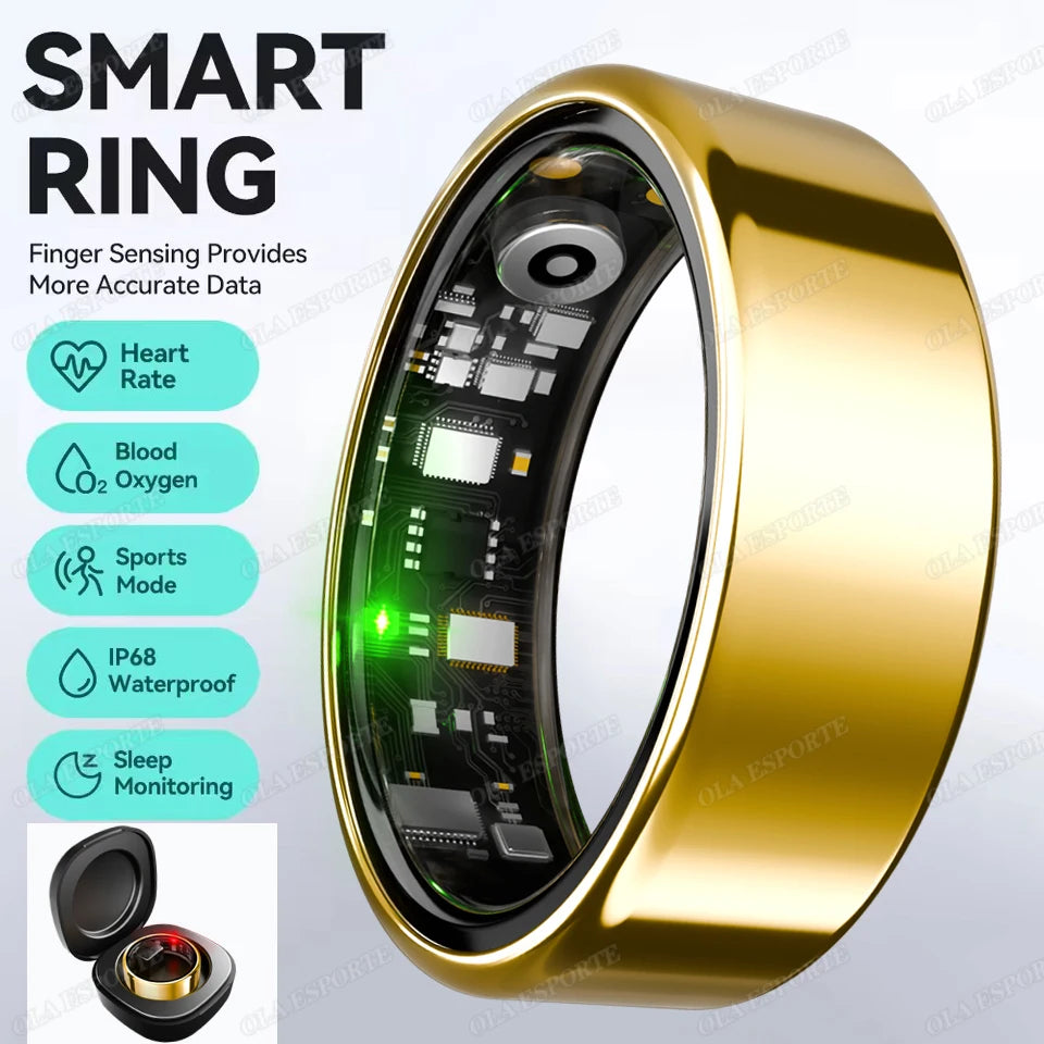 For  Smart Ring Men Women Bluetooth Monitor Blood HeartRate Blood Oxygen Monitor Smartring MultiSport 5ATM Waterproof 2025
