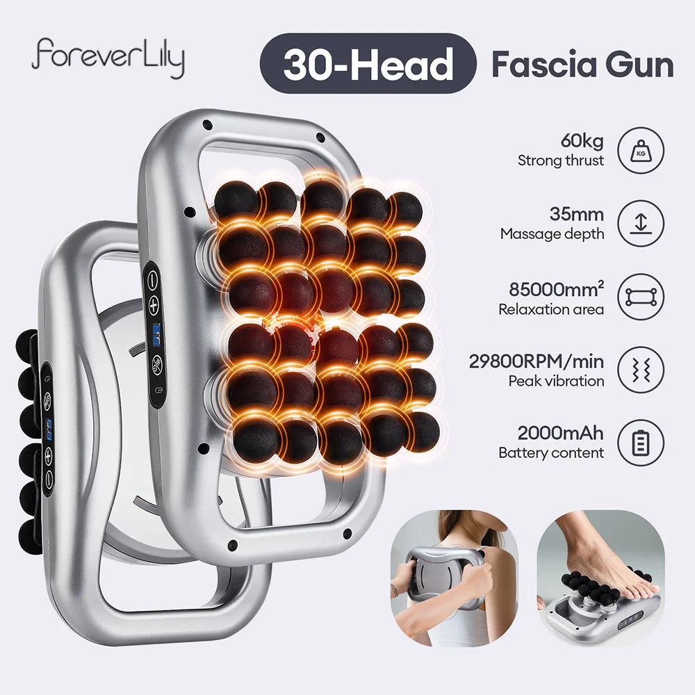 22-Head Fascia Gun High-Frequency Vibration Body Massage Gun Back and Waist Massager Neck Shoulder Massager Muscle masajeador