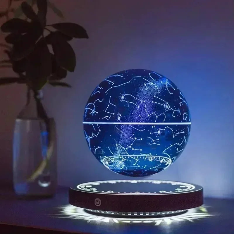 Magnetic Levitation LED Moon Lamp Auto-Rotating Globe Atmosphere Night Light for Bedroom Floating Home Office Decor Gift