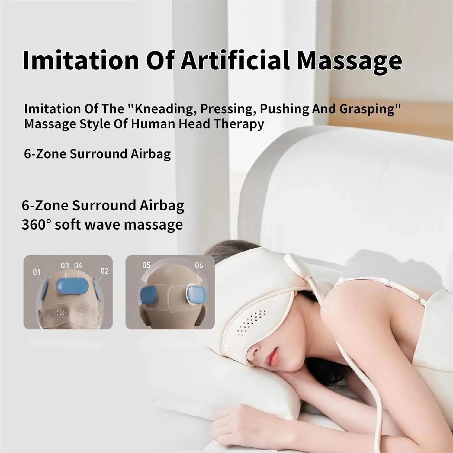 Graphene Heating Head Massager – Air Pressure & Eye Hot Compress for Relaxation & Better Sleep