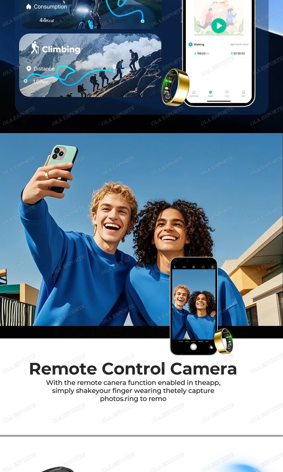 For  Smart Ring Men Women Bluetooth Monitor Blood HeartRate Blood Oxygen Monitor Smartring MultiSport 5ATM Waterproof 2025