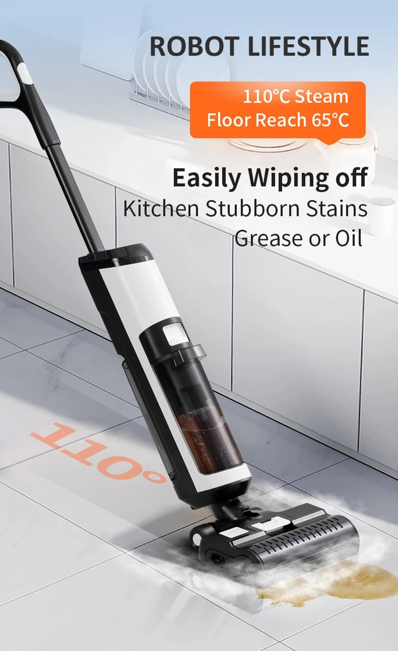 Cordless Handheld Vacuum Cleaner Wet Dry Cleaning Robot RL9Max 14000pa Super Strong Suction Self Heating Brush 4000mAh Battery