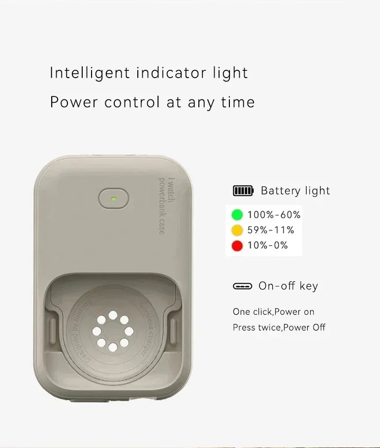 Portable Wireless Charger 1200mAh Spare Battery Powerbank Device For Apple Watch8 7 6 5 4 SE Ultra for iWatch Fast Charging case