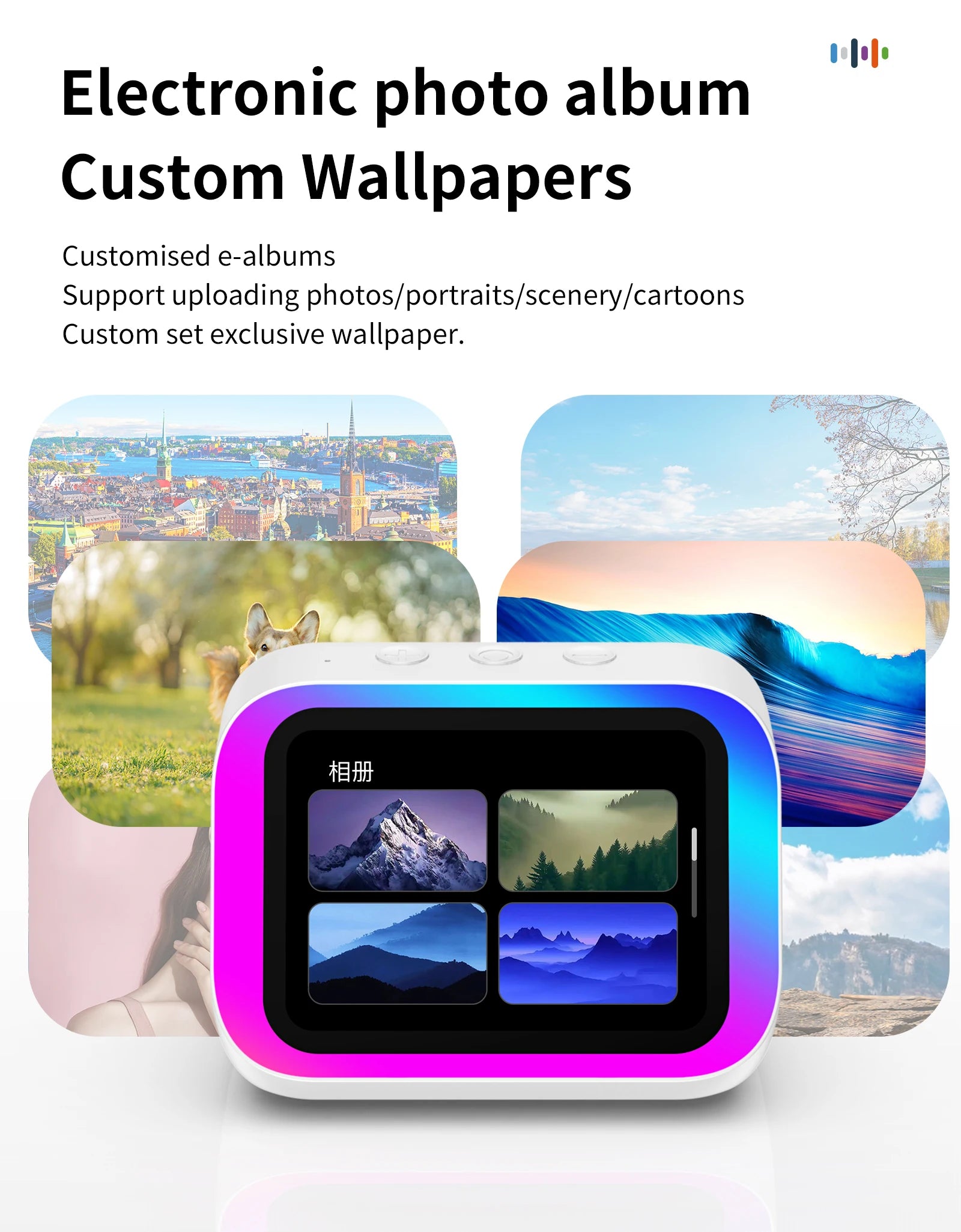 Smart Bluetooth Speaker Lntelligent Large-Screen Weather Temperature Display Table Speaker Clock Bedroom Decor  Voice Assistant