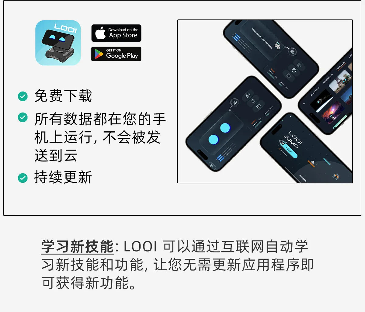 LOOI Robot Wireless Charging 15W Smart Desktop Robot Mobile AI Assistant Face Recognition Gesture Interaction Voice Dialogue