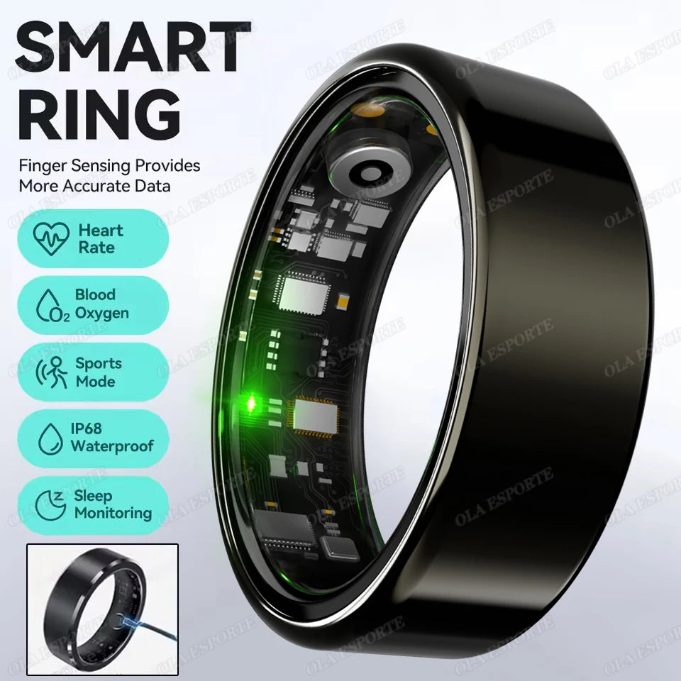 For  Smart Ring Men Women Bluetooth Monitor Blood HeartRate Blood Oxygen Monitor Smartring MultiSport 5ATM Waterproof 2025