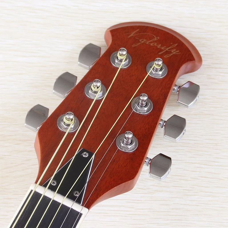 Electric Acoustic Guitar 6 Strings Round Back Ovation Model Brown 41 Inch Acoustic Guitar Cutaway Design Electric Folk Guitar