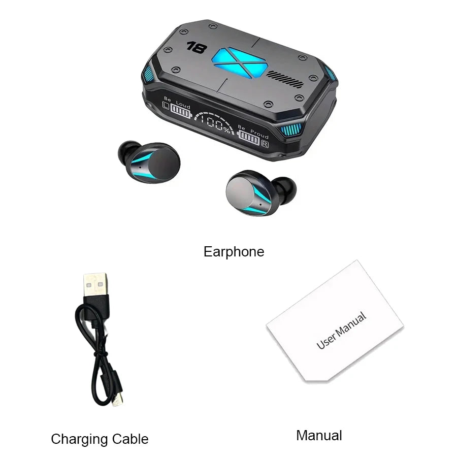 M41 Bluetooth Earphone Wireless Headphone Smart Touch Digital Display Stereo Earbuds With Colour Light Magnetic Suction Headset