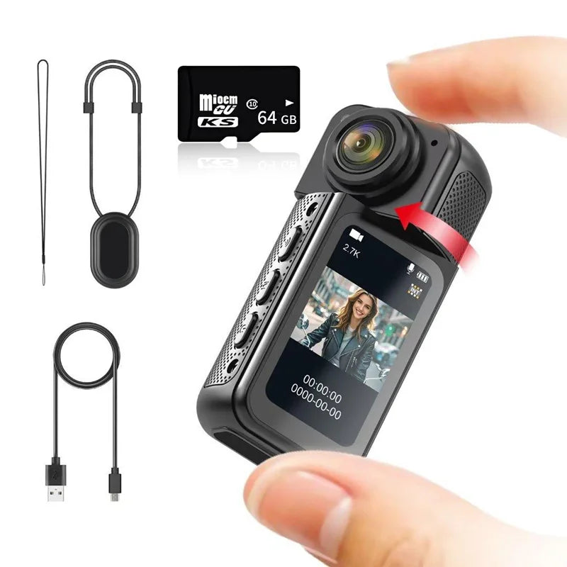 Xiaomi S70 Mini Recorder 2.7K Finger Action Camera Lightweight POV With Magnetic Belt 1.47 inch IPS Screen Bicycle Vlog Pet Cam
