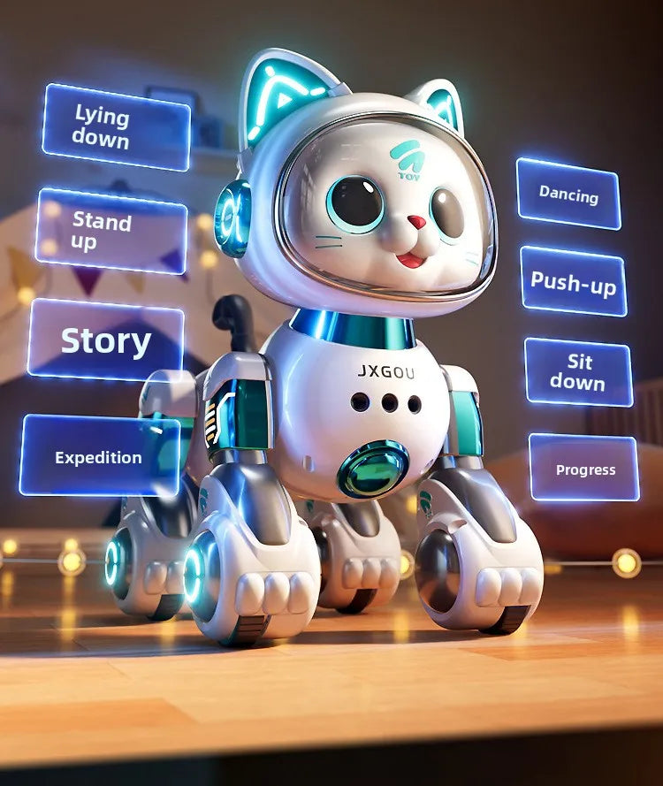 Smart Robotic Cat Toy - Interactive Walking & Meowing Robot for 1-3 Year Old Boys/Girls w/Remote Control