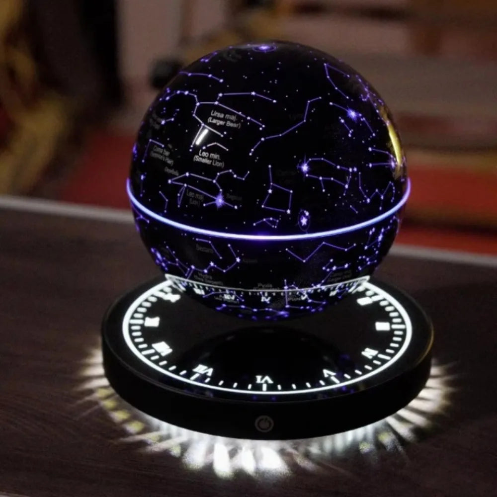 Magnetic Levitation LED Moon Lamp Auto-Rotating Globe Atmosphere Night Light for Bedroom Floating Home Office Decor Gift
