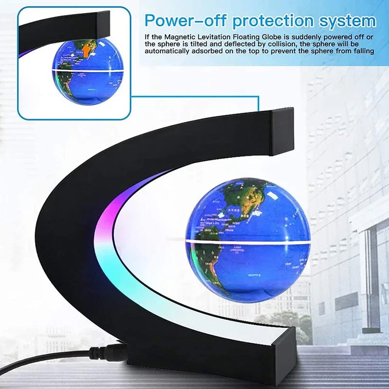 Magnetic Levitation Earth Light Novelty Ball Light Home Decoration Floating Electronic Antigravity Lamp LED Birthday Gifts