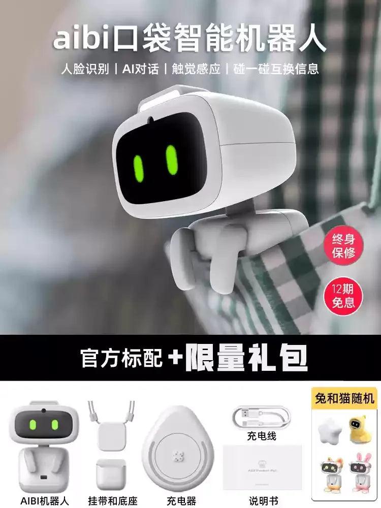 Ai Pocket Pet Aibi Smart Robot Bluetooth Wifi Connect Voice Conversation Gpt Rotating Camera Portable Small Intelligent Robots