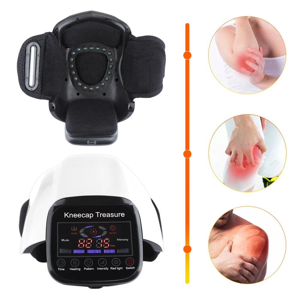 Smart Knee Massage Hot Compress Knee Relax Massager Knee Cap Treasure Laser Infrared Elbow Shoulder Massager Relive Joint Pain