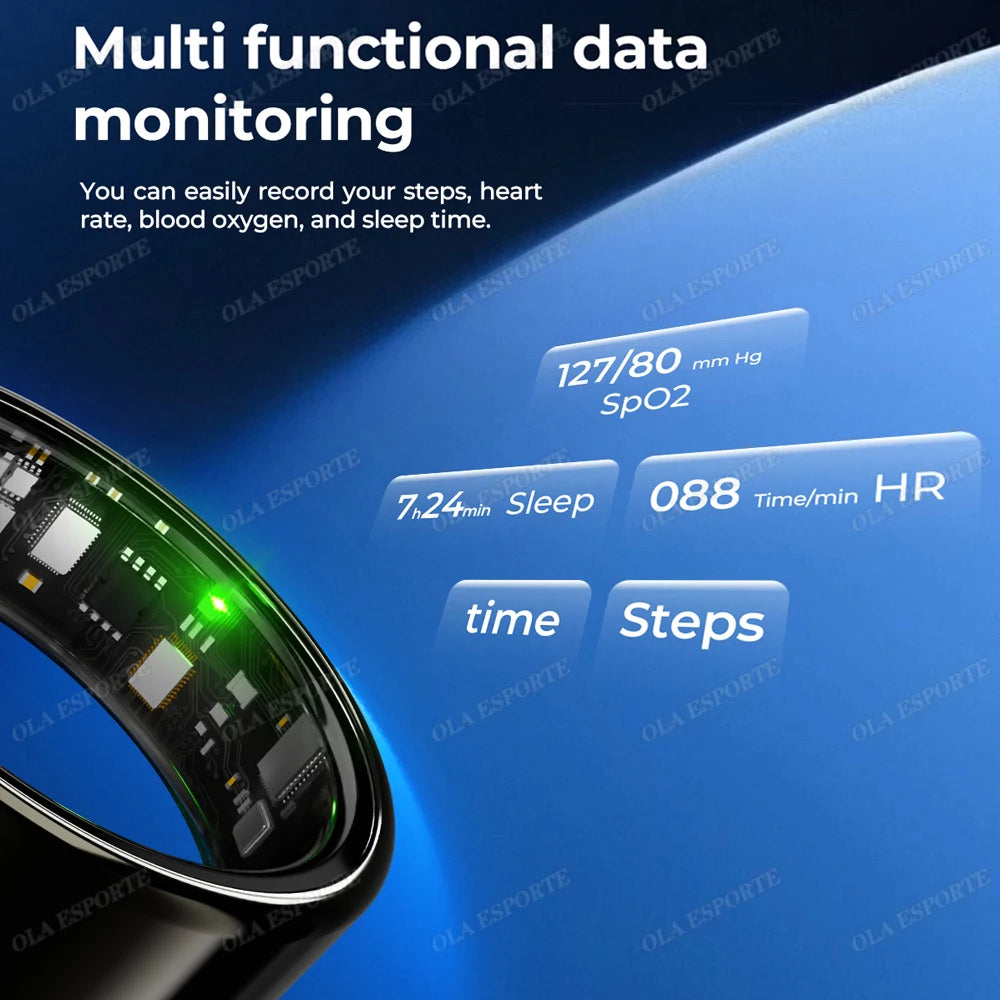 For  Smart Ring Men Women Bluetooth Monitor Blood HeartRate Blood Oxygen Monitor Smartring MultiSport 5ATM Waterproof 2025