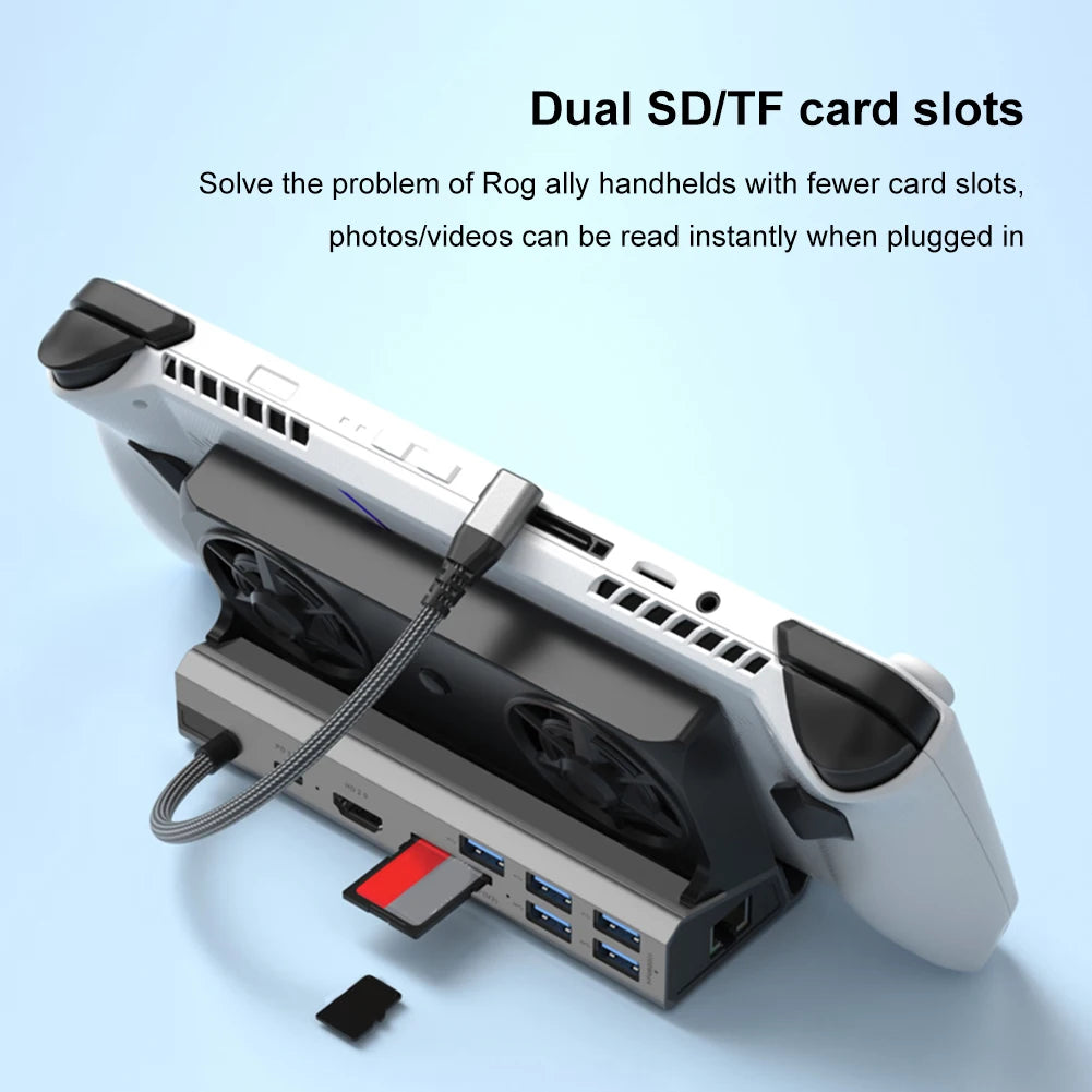 Dock Console Hub HDMI-Compatible USB C Docking Station 4K 60Hz Dock Stand Gigabit Ethernet 1000Mbps PD 100W RJ45 for Steam Deck