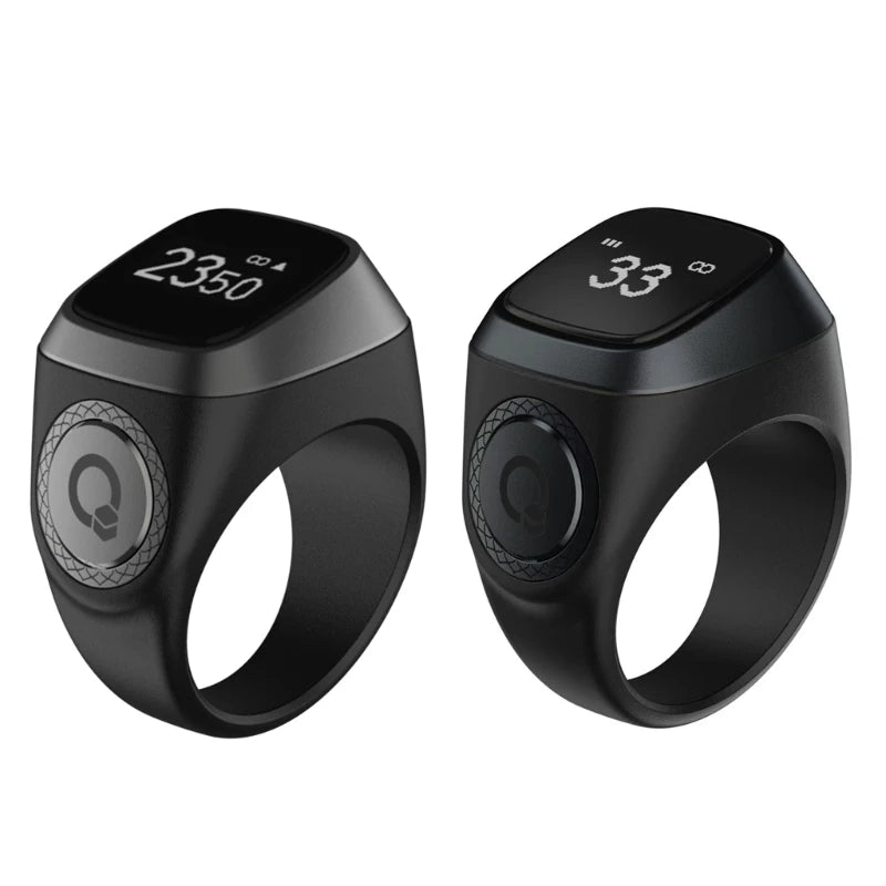 Electronic Digital Finger Counter OLED Display Tasbih Tally Counter & Prayer Time Reminder Prayer Tally Counter