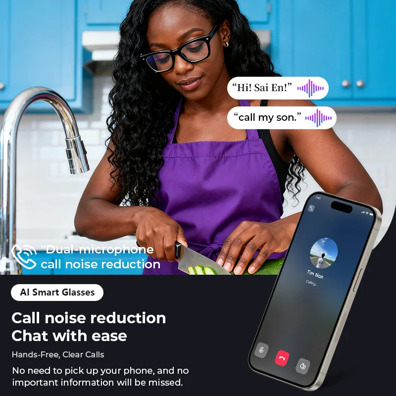 AI Smart Glasses - Touch Control AI Chat GPT Model 800W High-definition Shake-proof Real-time Translation Anti-blue Light